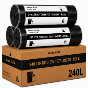 240L Heavy Duty Black Bin Liners (CTN 100)
