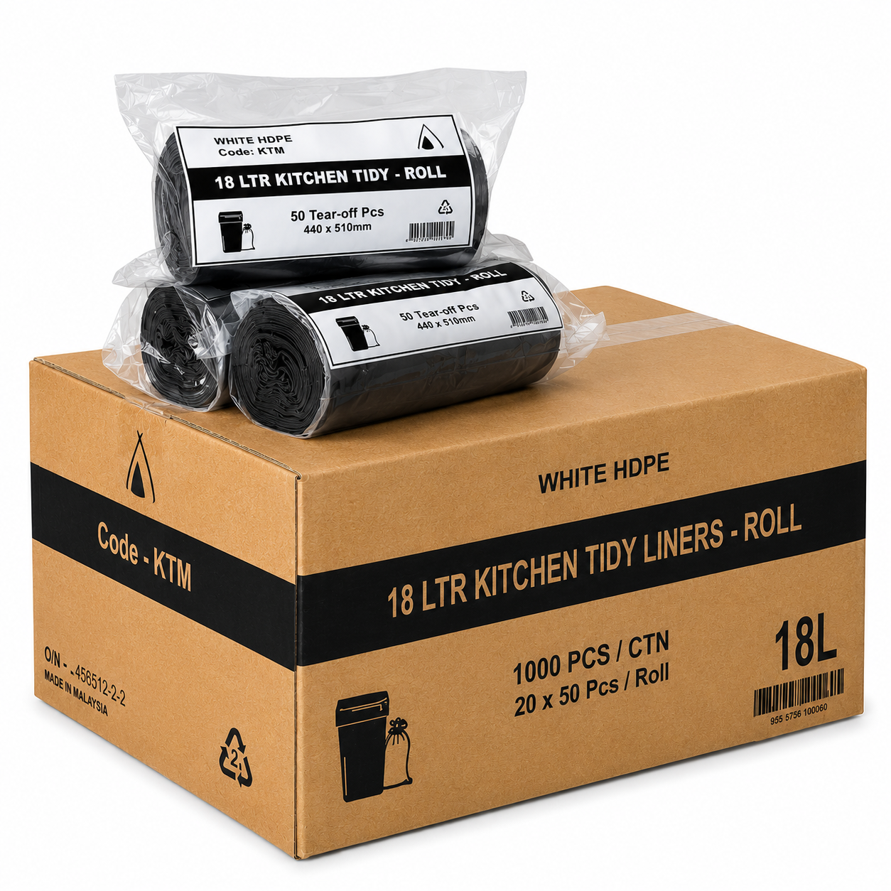18L Black Bin Liners (1000 Carton)