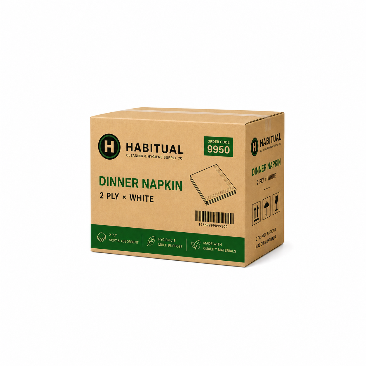 2 Ply White Dinner Napkin 400x400mm (CTN 1000)