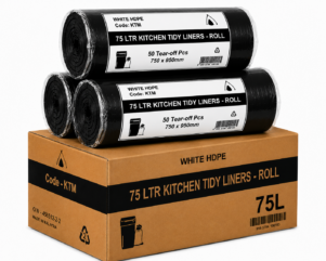 75L Heavy Duty Black Bin Liners (CTN 250)