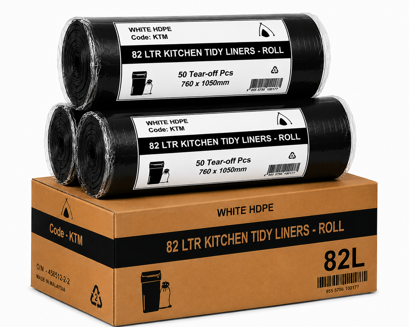 82L Heavy Duty Black Bin Liners (CTN 250)