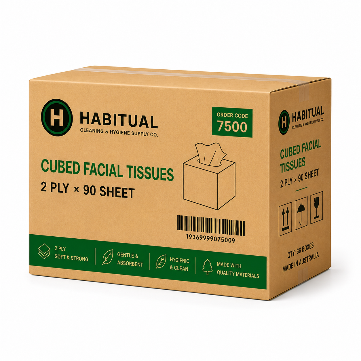 2 Ply 90 Sheet Cube Facial Tissue (CTN 24)