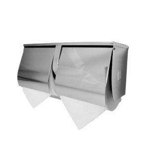 Heavy Duty Stainless Steel Twin Toilet Roll Holder with Shelf
